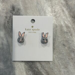 Kate Spade Pink and Silver Bunny Studs